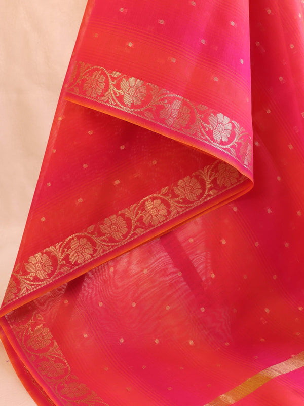 Banarasee Art Silk Buti Design Dupatta-Pink