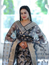 Banarasee Tissue Zari Work Salwar Kameez Fabric With Dupatta Set-Black