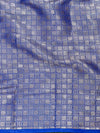 Banarasee Handwoven Plain Tissue Zari Border Saree-Royal Blue