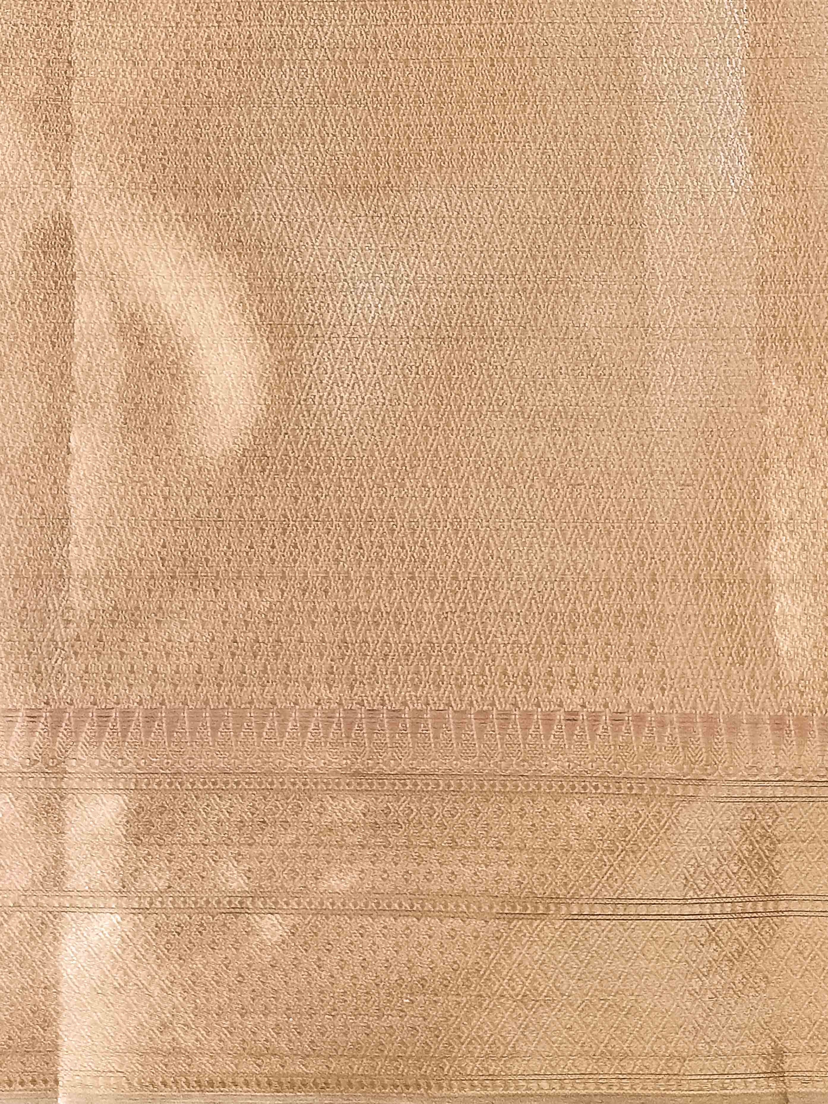 Banarasee Handwoven Zari Border Design Tissue Saree-Pink