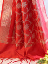 Banarasee Art Silk Jaal Design Dupatta-Red
