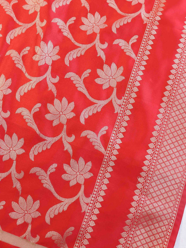 Banarasee Art Silk Jaal Design Dupatta-Red