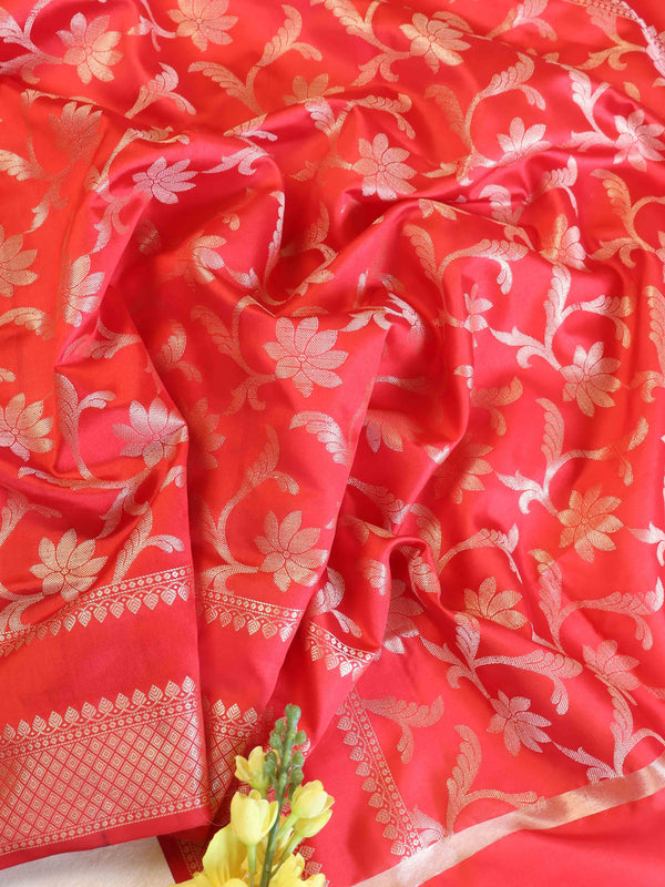 Banarasee Art Silk Jaal Design Dupatta-Red