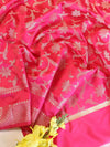 Banarasee Art Silk Jaal Design Dupatta-Pink