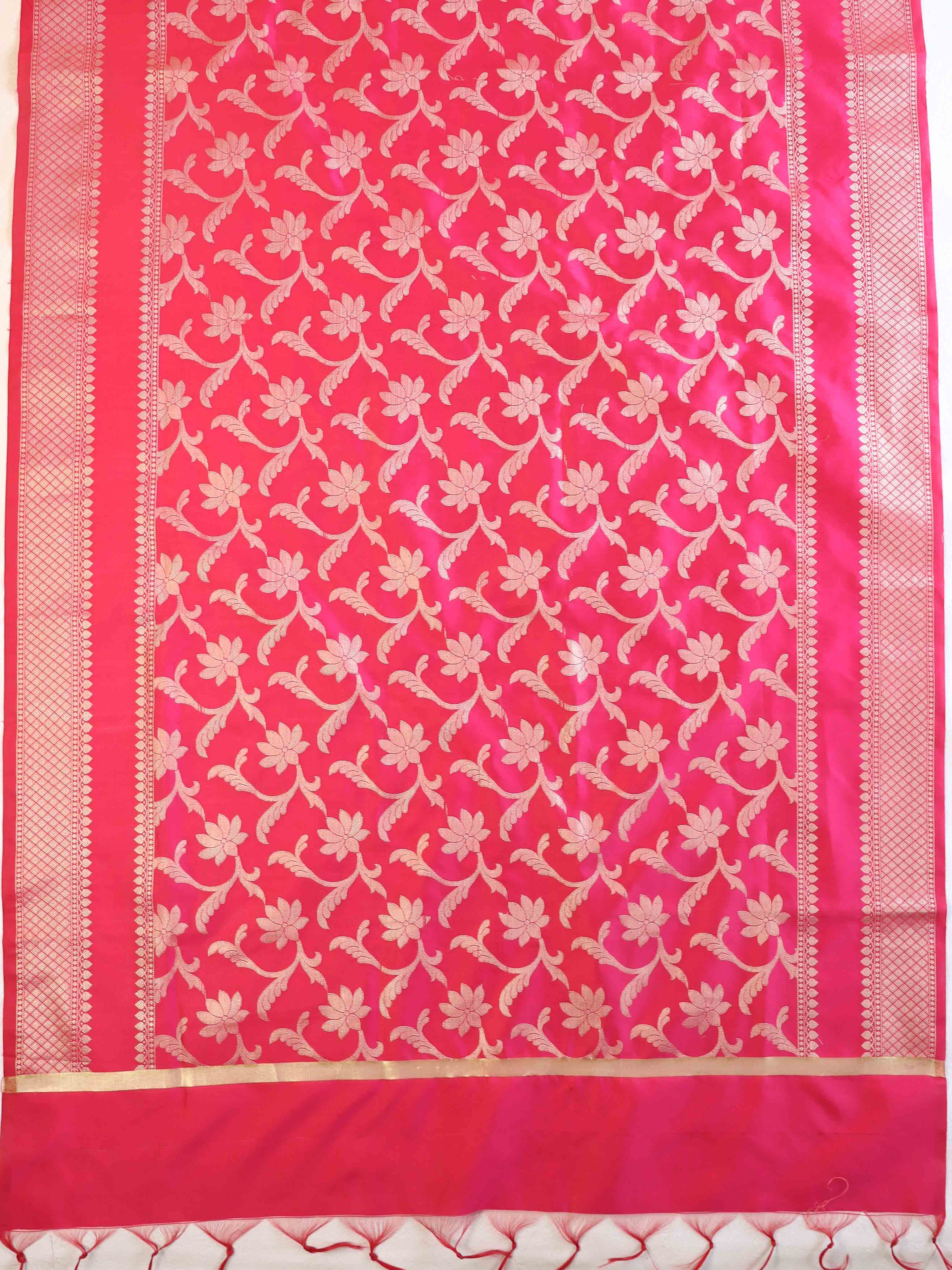 Banarasee Art Silk Jaal Design Dupatta-Pink
