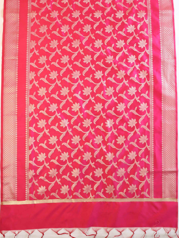 Banarasee Art Silk Jaal Design Dupatta-Pink