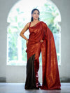 Bhagalpuri Handloom Pure Tussar Saree-Maroon & Black