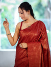 Bhagalpuri Handloom Pure Tussar Saree-Maroon & Black