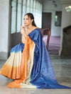 Bhagalpuri Handloom Pure Tussar Saree-Multicolor