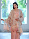 Banarasee Cotton Silk Zari Work Salwar Kameez Fabric With Jaal Design Dupatta Set-Peach & Beige