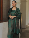 Banarasee Semi Katan Silk Salwar Kameez Fabric With Dupatta Resham Zari Work-Green