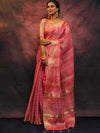 Banarasee Linen Tissue Sona Rupa Zari Work Saree-Pink