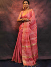 Banarasee Linen Tissue Sona Rupa Zari Work Saree-Pink