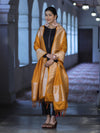 Banarasee Katan Silk Dupatta With Gold Zari Woven Border-Mustard Yellow