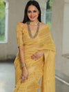 Banarasee Linen Tissue Sona Rupa Stripes Zari Work Saree-Yellow