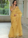 Banarasee Linen Tissue Sona Rupa Stripes Zari Work Saree-Yellow