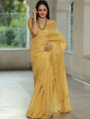 Banarasee Linen Tissue Sona Rupa Stripes Zari Work Saree-Yellow