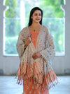 Banarasee Cotton Silk Zari Work Salwar Kameez Fabric With Jaal Design Dupatta Set-Peach & Light Blue