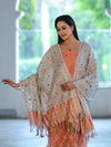 Banarasee Cotton Silk Zari Work Salwar Kameez Fabric With Jaal Design Dupatta Set-Peach & Light Blue