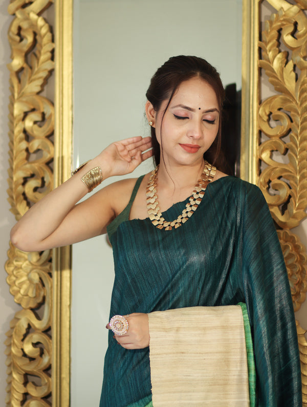 Bhagalpuri Handloom Pure Tussar Saree-Multicolor