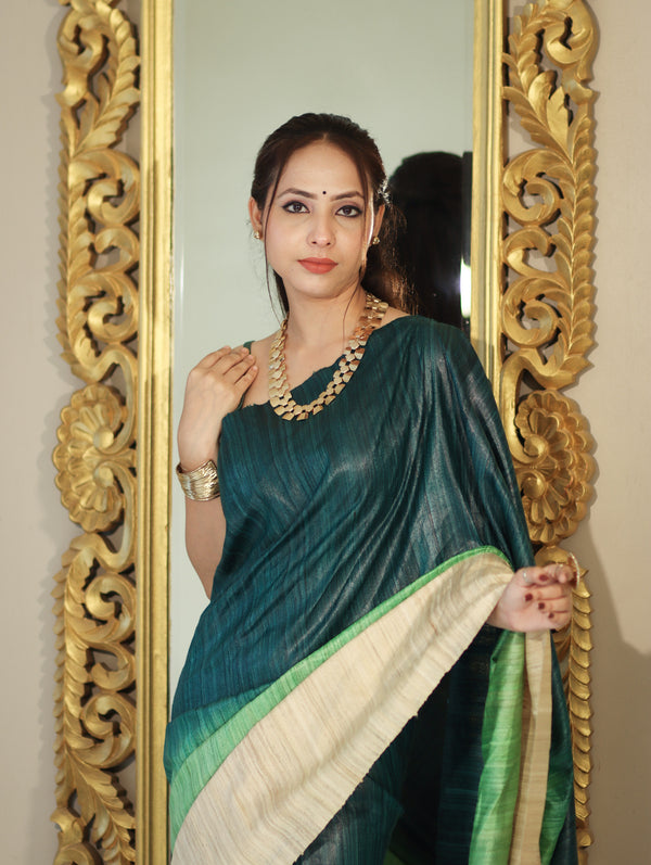 Bhagalpuri Handloom Pure Tussar Saree-Multicolor