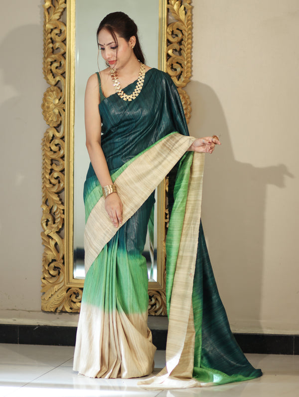 Bhagalpuri Handloom Pure Tussar Saree-Multicolor