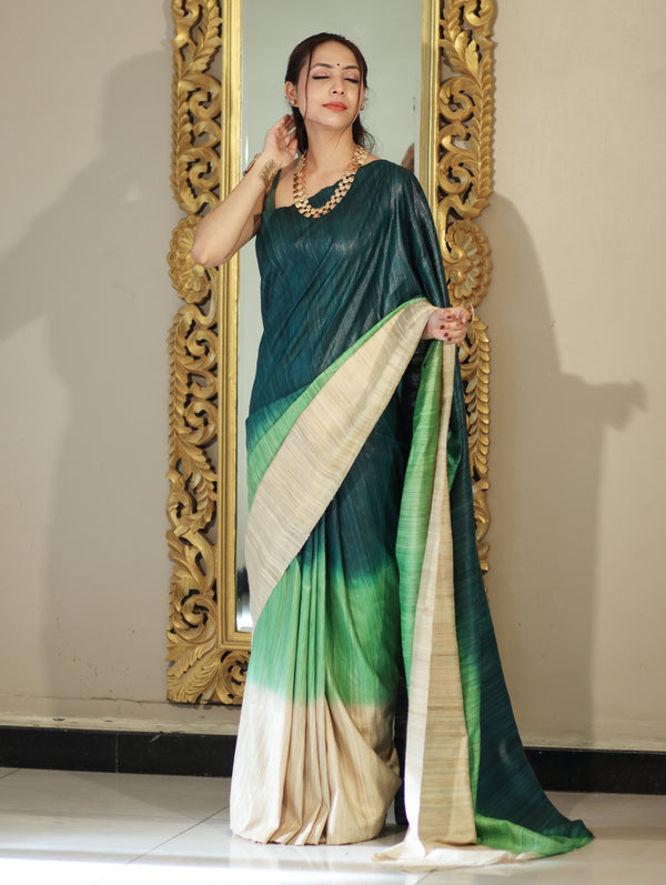 Bhagalpuri Handloom Pure Tussar Saree-Multicolor