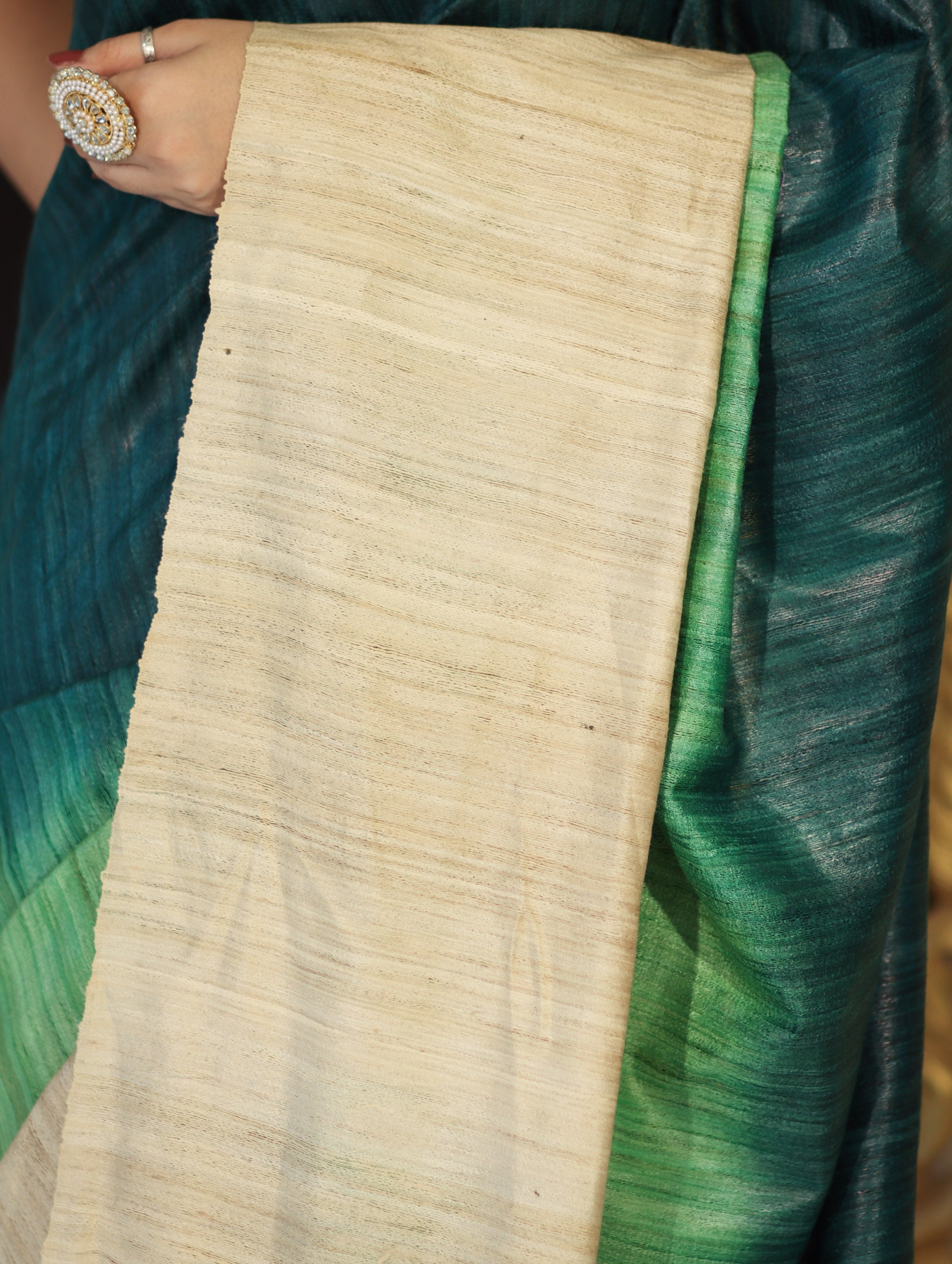 Bhagalpuri Handloom Pure Tussar Saree-Multicolor