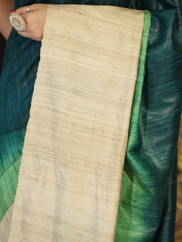 Bhagalpuri Handloom Pure Tussar Saree-Multicolor