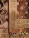 Banarasee Tissue Zari Work Salwar Kameez Fabric With Dupatta Set-Rust