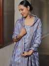 Banarasee Semi Katan Silk Salwar Kameez Fabric With Dupatta Resham Zari Work-Lilac