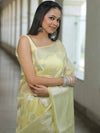 Banarasee Organza Mix Saree With Silver Zari-Yellow
