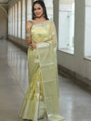 Banarasee Organza Mix Saree With Silver Zari-Yellow