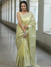 Banarasee Organza Mix Saree With Silver Zari-Yellow