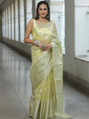Banarasee Organza Mix Saree With Silver Zari-Yellow