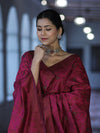Banarasee Cotton Silk Resham Work Salwar Kameez Fabric With Dupatta Set-Magenta