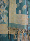 Banarasee Tissue Zari Work Salwar Kameez Fabric With Dupatta Set-Blue