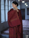Banarasee Cotton Silk Resham Work Salwar Kameez Fabric With Dupatta Set-Burgundy