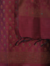 Banarasee Cotton Silk Resham Work Salwar Kameez Fabric With Dupatta Set-Burgundy