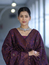 Banarasee Cotton Silk Resham Work Salwar Kameez Fabric With Dupatta Set-Purple