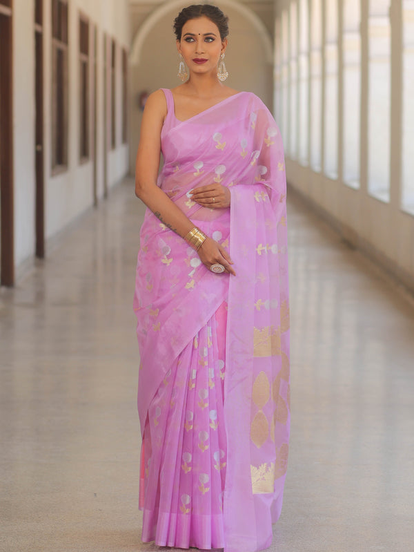 Banarasee Organza Saree With Sona Rupa Zari Buta Design Saree-Lavender