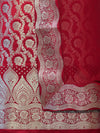 Banarasee Satin Silk Zari Work Salwar Kameez Fabric With Chiffon Dupatta Set-Maroon