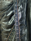 Banarasee Handloom Plain Tissue Saree With Lace Border-Blue
