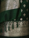 Banarasee Dual Tone Satin Silk Zari Work Salwar Kameez Fabric With Dupatta Set-Bottle Green