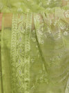 Banarasee Embroidered Chanderi Salwar Kameez With Kota Check Dupatta Set-Light Green