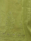 Banarasee Embroidered Chanderi Salwar Kameez With Kota Check Dupatta Set-Light Green