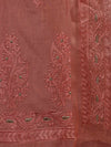 Banarasee Embroidered Chanderi Salwar Kameez With Kota Check Dupatta Set-Pink