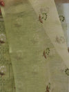 Banarasee Embroidered Chanderi Salwar Kameez With Kota Check Dupatta Set-Light Green