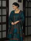 Banarasee Cotton Silk Resham Work Salwar Kameez Fabric With Dupatta Set-Teal Blue