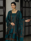 Banarasee Cotton Silk Resham Work Salwar Kameez Fabric With Dupatta Set-Teal Blue